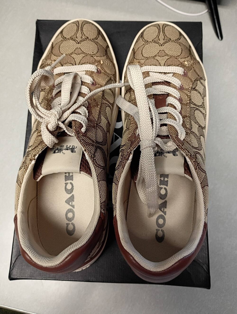 Coach Brown Signature Canvas Sneaker - Picture 6 of 9